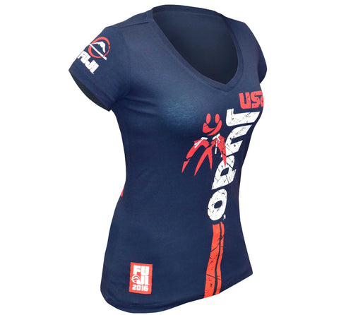 FUJI USA Judo Womens T-Shirt-Blue-4